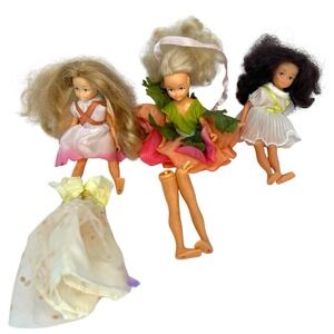 Vtg Flower Fairy Dolls Hornby (3)‎ 1980s Need TLC Could Be For Parts Extra Dress
